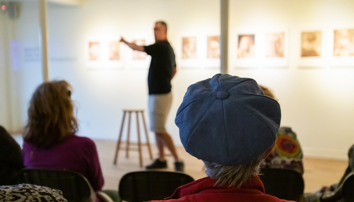 People listening to storyteller.