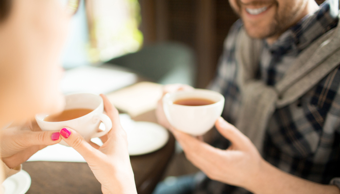 Two people having conversation